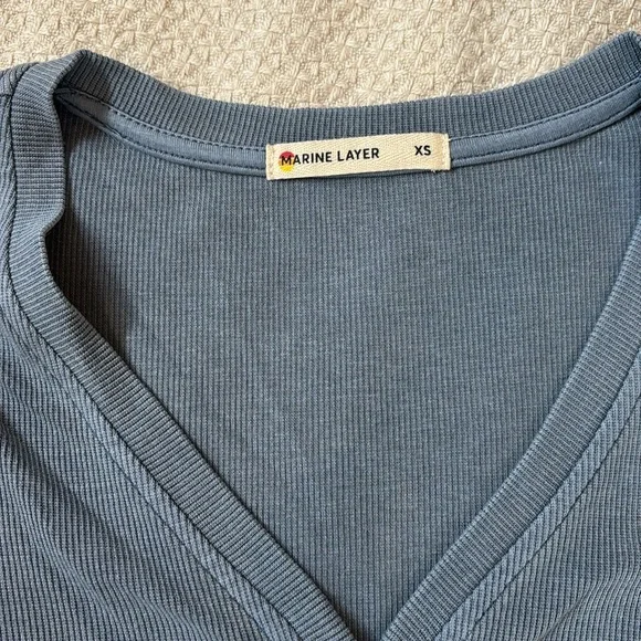 Marine Layer Lexi Rib V Neck - Picture 2 of 4